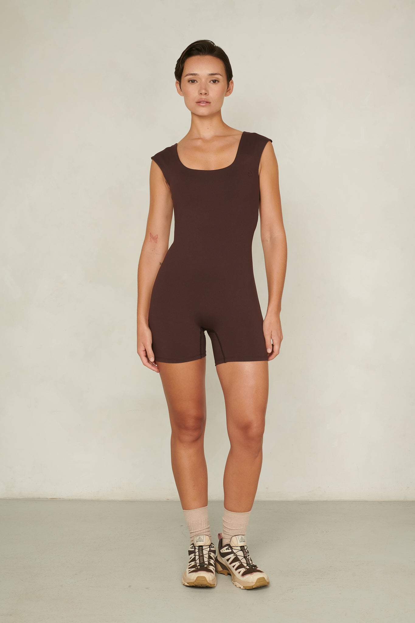 PINK OPEN-BACK PADDED JUMPSUIT